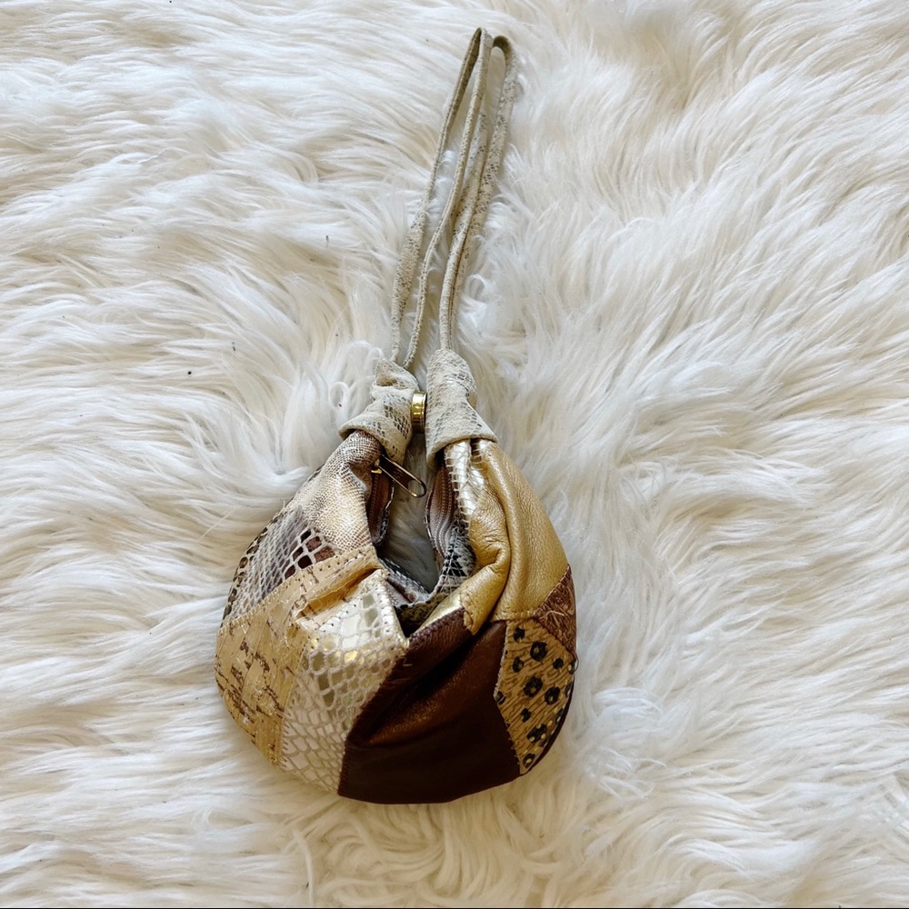 Luis Alexander Mixed Pattern Patchwork Leather Fo… - image 1